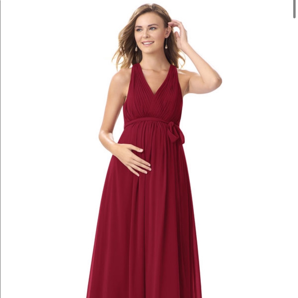Azazie Athena maternity gown in burgundy